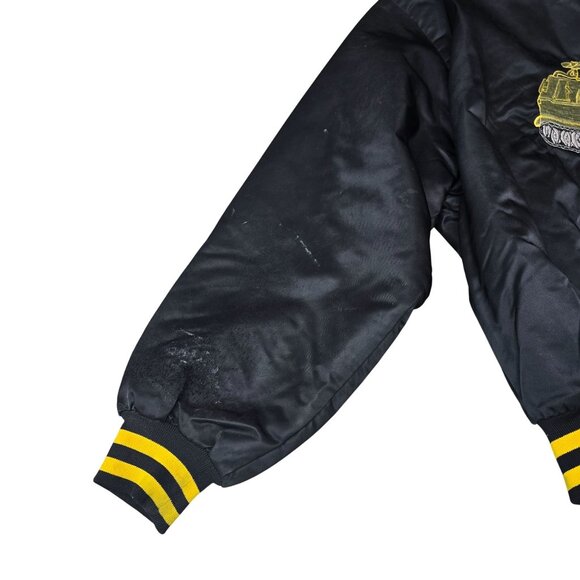 vintage U.S. Army Black & Yellow Embroidered Satin Jacket X-Large Chong Trading - Picture 5 of 9